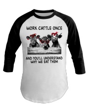 Work Cattle Once Baseball Tee tile