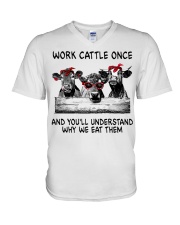 Work Cattle Once V-Neck T-Shirt tile