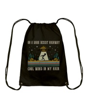 On A Dark Desert Highway Drawstring Bag thumbnail