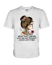 Never Trust Anyone V-Neck T-Shirt thumbnail