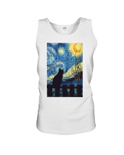 Cat Starry Night Art Poster Unisex Tank tile
