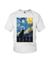 Cat Starry Night Art Poster Youth T-Shirt tile
