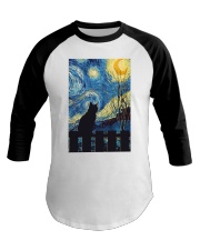 Cat Starry Night Art Poster Baseball Tee tile