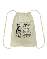 Music Is My Second Language Drawstring Bag thumbnail