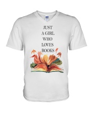 Just A Girl Who Loves Books V-Neck T-Shirt thumbnail