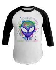 She Came From Outer Space Baseball Tee tile