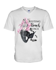 Resting Beach Face V-Neck T-Shirt thumbnail