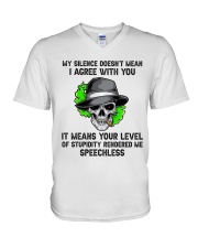 My Silence Doesnt Mean V-Neck T-Shirt thumbnail