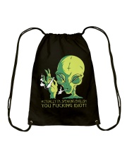 Actually Im Speaking English Drawstring Bag thumbnail