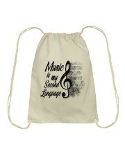 Music Is My Second Language Drawstring Bag thumbnail