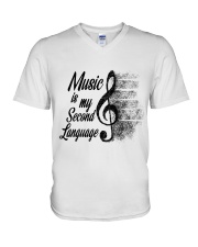 Music Is My Second Language V-Neck T-Shirt thumbnail