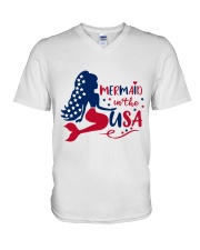 Mermaid USA V-Neck T-Shirt tile