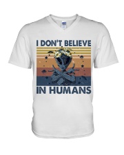 I Dont Believe In Humans V-Neck T-Shirt thumbnail