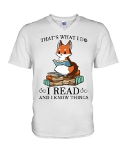 What I Do I Read V-Neck T-Shirt thumbnail