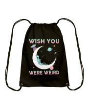 Wish You Were Weird Drawstring Bag thumbnail