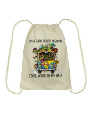 On A Dark Desert Highway Drawstring Bag thumbnail