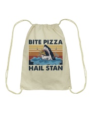 Shark Bite Pizza Drawstring Bag thumbnail