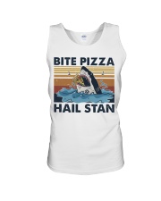 Shark Bite Pizza Unisex Tank thumbnail