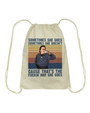 Sometimes She Gose Drawstring Bag thumbnail