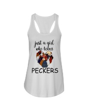 A Girl Who Loves Peckers Ladies Flowy Tank tile