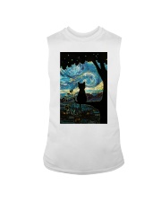 Cat Starry Night Art Poster Sleeveless Tee thumbnail