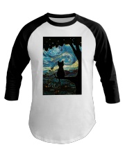 Cat Starry Night Art Poster Baseball Tee thumbnail