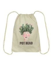 Pot Head Cactass Girl Drawstring Bag thumbnail