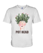 Pot Head Cactass Girl V-Neck T-Shirt thumbnail
