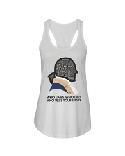 Who Lives Who Dies Ladies Flowy Tank tile