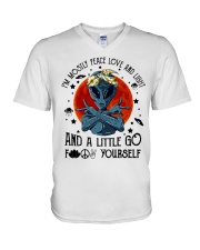 Im Mostly Peace Love Light V-Neck T-Shirt thumbnail