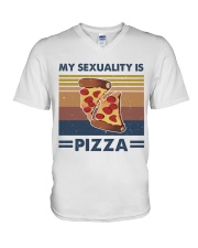 My Sexuality Is Pizza V-Neck T-Shirt thumbnail