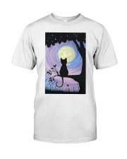Cat And Moon Art Classic T-Shirt thumbnail