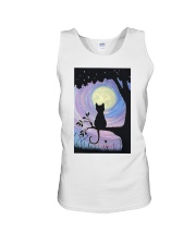 Cat And Moon Art Unisex Tank thumbnail