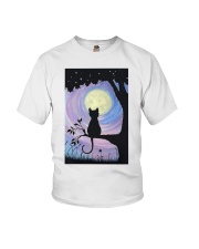 Cat And Moon Art Youth T-Shirt thumbnail