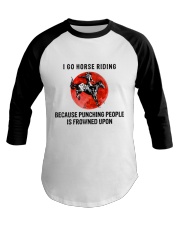 I Go Horse Riding Baseball Tee tile