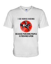 I Go Horse Riding V-Neck T-Shirt tile