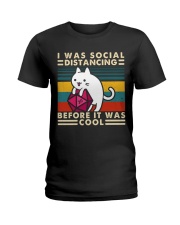 I Was Social Ladies T-Shirt thumbnail