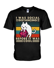 I Was Social V-Neck T-Shirt thumbnail