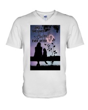 And She Lived Happily V-Neck T-Shirt thumbnail