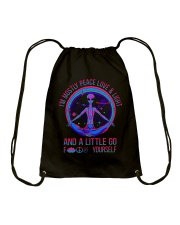 Im Mostly Peace Love Light Drawstring Bag thumbnail