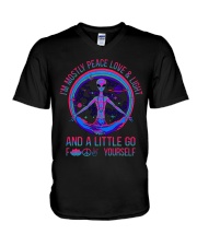 Im Mostly Peace Love Light V-Neck T-Shirt thumbnail