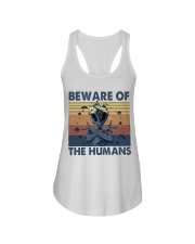 Beware Of The Humans Ladies Flowy Tank thumbnail