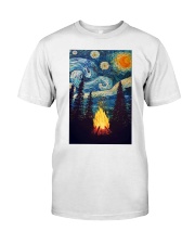 Campfire Starry Night Art Poster Classic T-Shirt tile