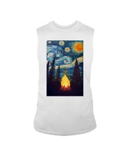 Campfire Starry Night Art Poster Sleeveless Tee tile