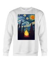 Campfire Starry Night Art Poster Crewneck Sweatshirt tile
