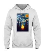 Campfire Starry Night Art Poster Hooded Sweatshirt tile