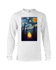 Campfire Starry Night Art Poster Long Sleeve Tee tile