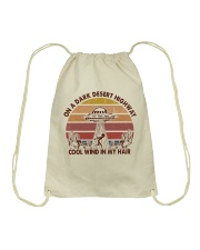 On A Dark Desert Higway Drawstring Bag thumbnail