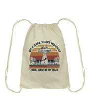 On A Dark Desert Highway Drawstring Bag thumbnail