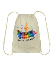 Peace Love Music Drawstring Bag thumbnail